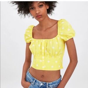 Zara yellow crop top